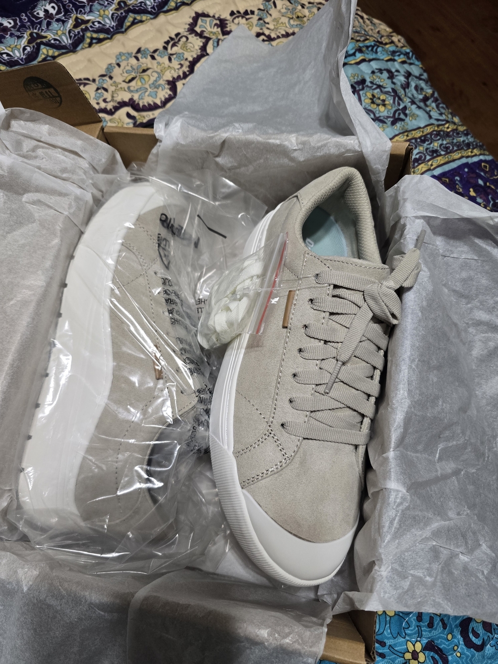Dr. Scholl's "Time Off" Oyster Suede Platform Sneakers